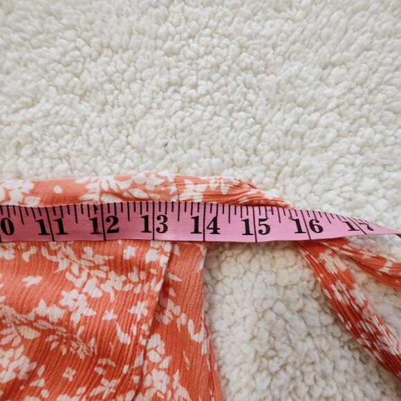 Sky And Sparrow Salmon Pink Floral Wrap Skirt Size Medium - Picture 15 of 15